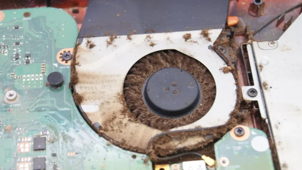Stark verschmutzter Laptop Lüfter